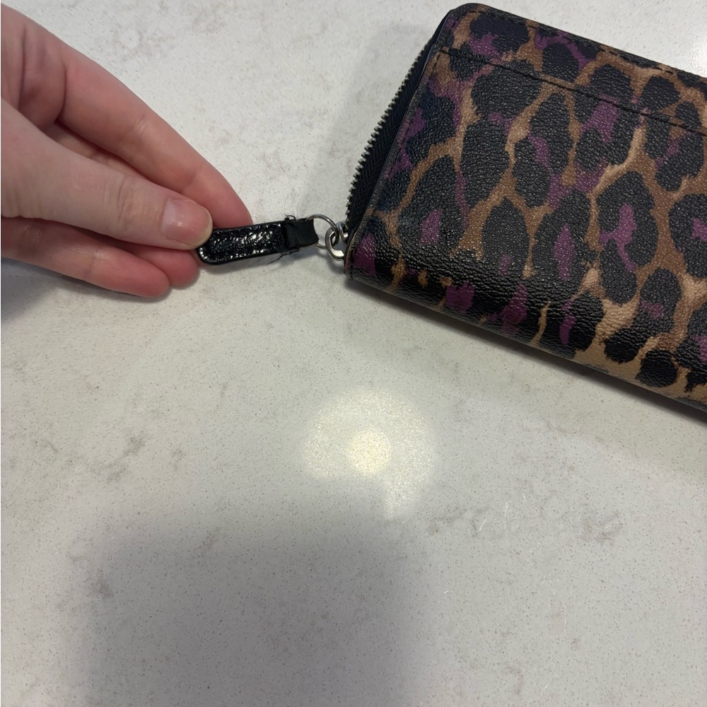 Coach Purple and Brown Leopard Print Wallet - Picture 3 of 9